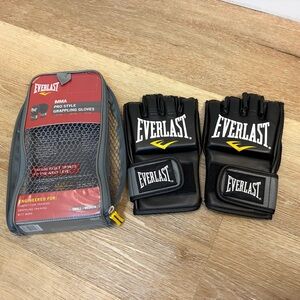 Everlast MMA Pro Style Grappling Gloves Black S/M New Training Fight